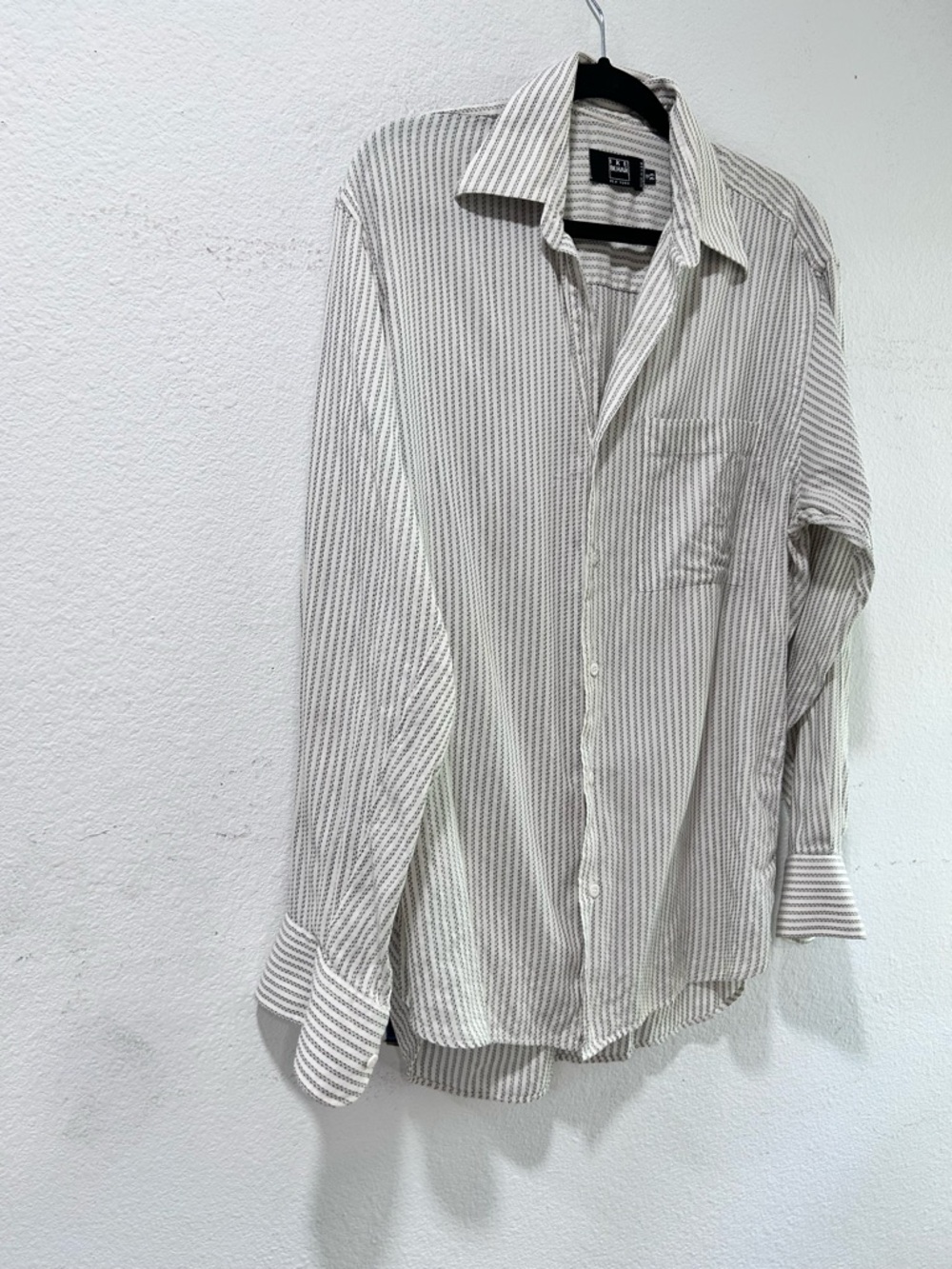 Ike Behar Long-Sleeve Striped Dress Shirt - White & Gray - Picture 2 of 16
